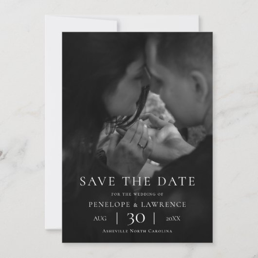 Modern Minimalist Photo Wedding Save the Date セーブザデート (正面)
