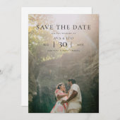 Modern Minimalist Photo Wedding Save the Date セーブザデート (正面/裏面)
