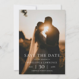 Modern Minimalist Photo Wedding Save the Date セーブザデート