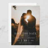 Modern Minimalist Photo Wedding Save the Date セーブザデート (正面/裏面)