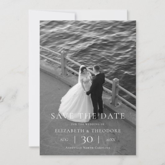 Modern Minimalist Photo Wedding Save the Date セーブザデート (正面)