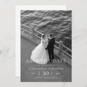 Modern Minimalist Photo Wedding Save the Date セーブザデート (正面/裏面)