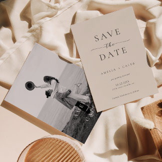 Modern Minimalist Photo Wedding Save the Date セーブザデート