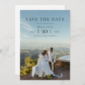 Modern Minimalist Photo Wedding Save the Date セーブザデート (正面/裏面)
