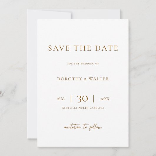Modern Minimalist Photo Wedding Save the Date セーブザデート (正面)