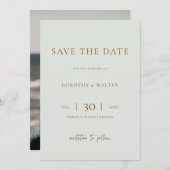 Modern Minimalist Photo Wedding Save the Date セーブザデート (正面/裏面)