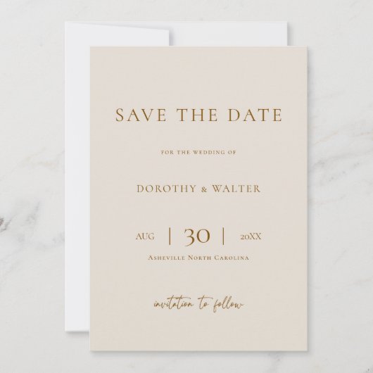 Modern Minimalist Photo Wedding Save the Date セーブザデート (正面)