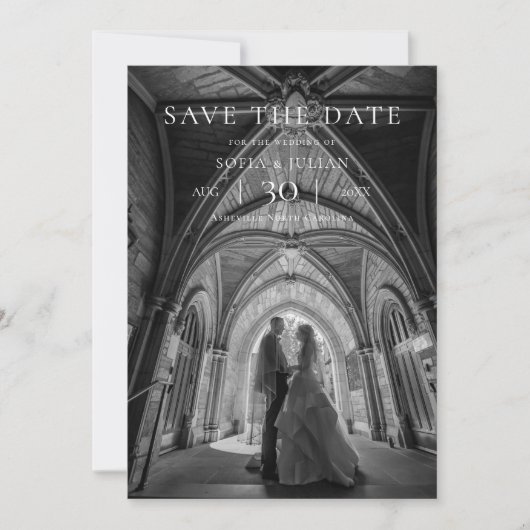 Modern Minimalist Photo Wedding Save the Date セーブザデート (正面)