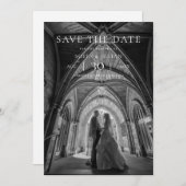 Modern Minimalist Photo Wedding Save the Date セーブザデート (正面/裏面)