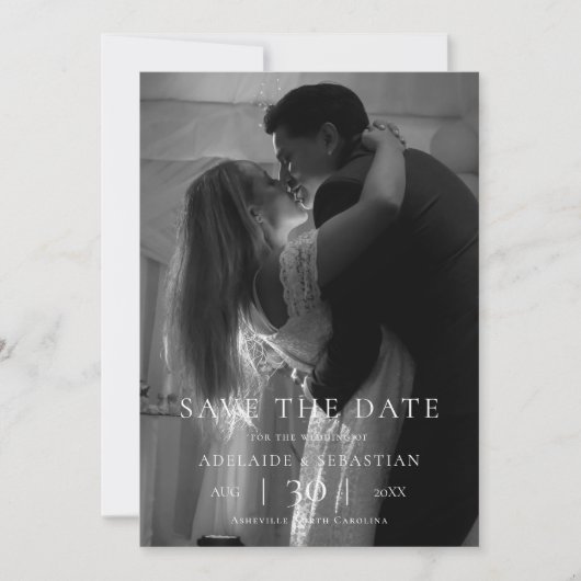 Modern Minimalist Photo Wedding Save the Date セーブザデート (正面)