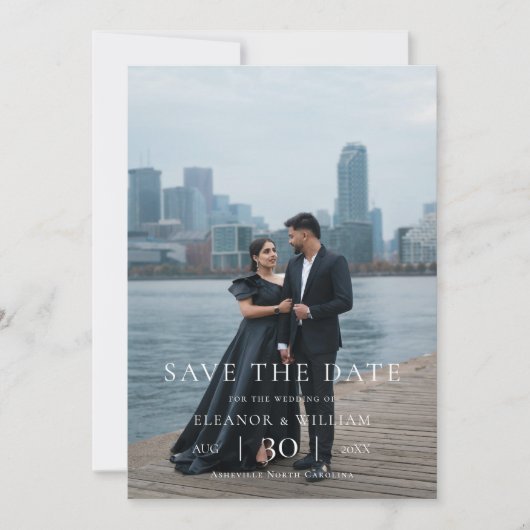 Modern Minimalist Photo Wedding Save the Date セーブザデート (正面)