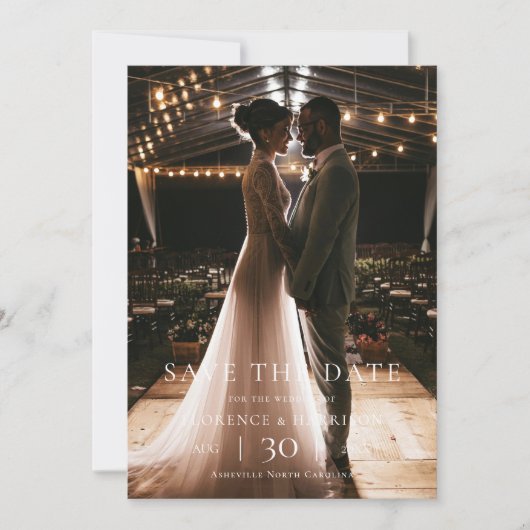 Modern Minimalist Photo Wedding Save the Date セーブザデート (正面)
