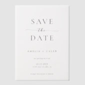 Modern Minimalist Photo Wedding Save the Date ベラム紙招待状 (正面)