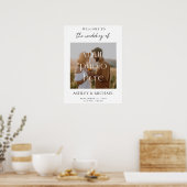 Modern Minimalist Photo Wedding Sign Poster ポスター (キッチン)