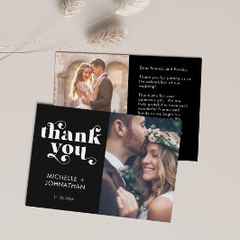Modern Minimalist Photo Wedding Thank You Card サンキューカード