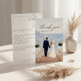 Modern Minimalist Photo Wedding Thank You Card サンキューカード