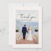 Modern Minimalist Photo Wedding Thank You Card サンキューカード (正面)