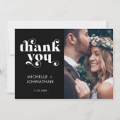 Modern Minimalist Photo Wedding Thank You Card サンキューカード (正面)