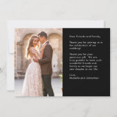 Modern Minimalist Photo Wedding Thank You Card サンキューカード (裏面)