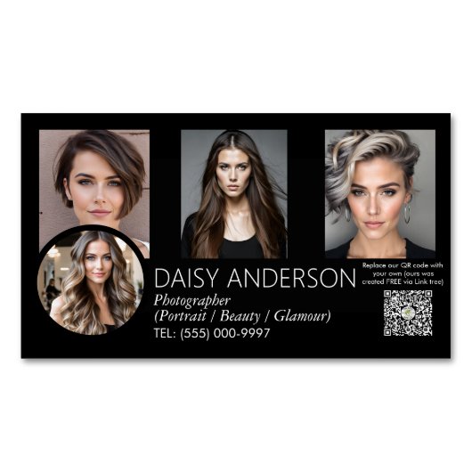 Modern Minimalist Photographer Business Card |  マグネット名刺 (正面)