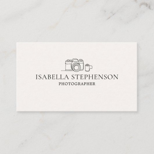 Modern Minimalist Photography Hand Drawn Camera 名刺 (正面)