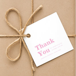 Modern Minimalist Pink Birthday  フェイバータグ