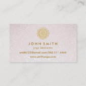 Modern Minimalist Pink Gold Lotus Yoga Instructor 名刺 (裏面)