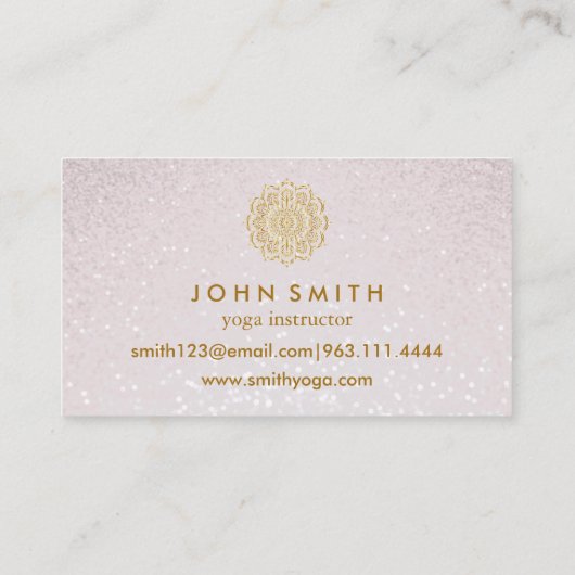 Modern Minimalist Pink Gold Lotus Yoga Instructor 名刺 (裏面)