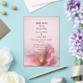 Modern Minimalist Pink Gold Wedding アクリル招待状 (インサイチュ (ウェディング))