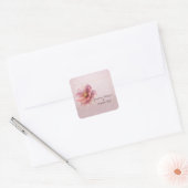 Modern Minimalist Pink Gold Wedding スクエアシール (封筒)