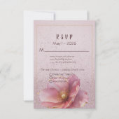 Modern Minimalist Pink Gold Wedding  出欠カード (正面)