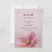 Modern Minimalist Pink Gold Wedding Save the Date セーブザデート (正面)
