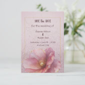 Modern Minimalist Pink Gold Wedding Save the Date セーブザデート (スタンド正面)