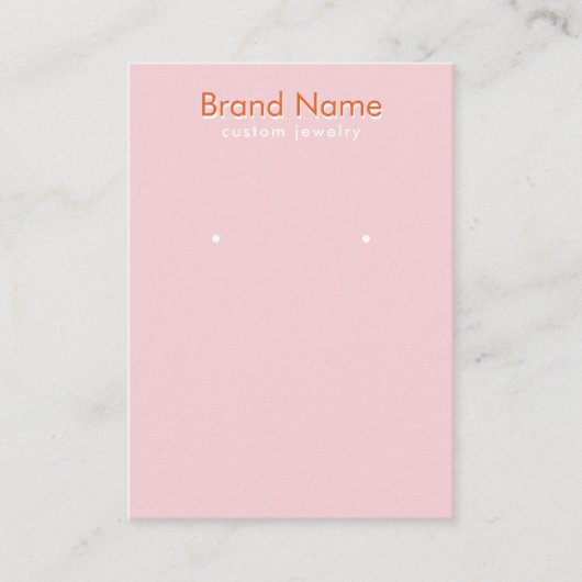 Modern Minimalist Pink Orange Jewelry Display Card 名刺 (正面)