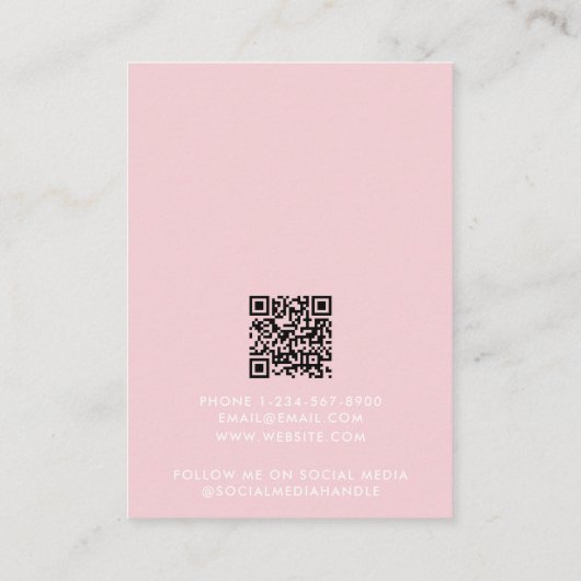Modern Minimalist Pink Orange Jewelry Display Card 名刺 (裏面)