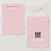 Modern Minimalist Pink Orange Jewelry Display Card 名刺 (正面/裏面)
