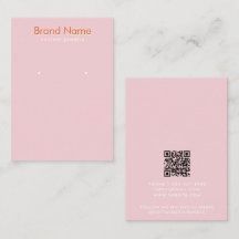 Modern Minimalist Pink Orange Jewelry Display Card