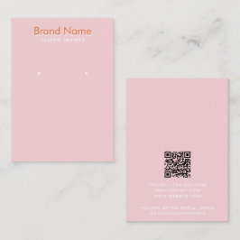 Modern Minimalist Pink Orange Jewelry Display Card 名刺