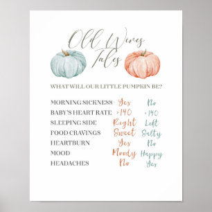Modern Minimalist Pink Peach and Mint Pumpkin ポスター