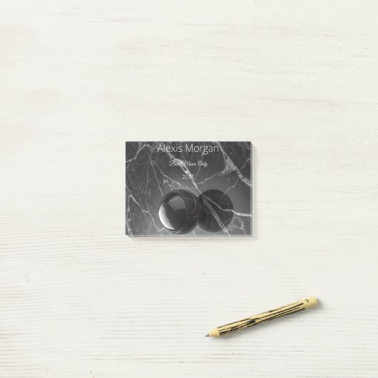 Modern Minimalist Pink-Purple Border Template ポストイット (デスク上)