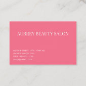 Modern minimalist pink white script   名刺 (裏面)