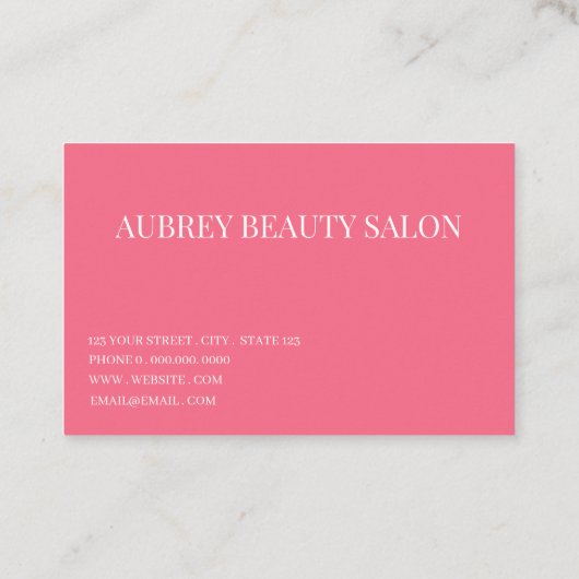 Modern minimalist pink white script   名刺 (裏面)