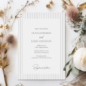 Modern Minimalist Pinstripe Wedding 招待状