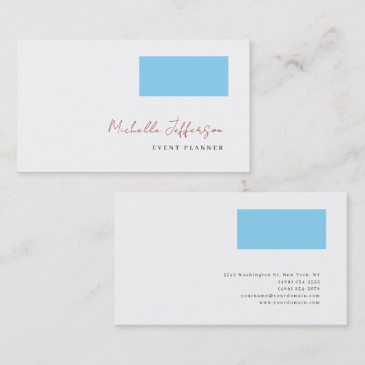 Modern Minimalist Plain Simple 名刺 (正面/裏面)