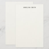Modern Minimalist Plain Simple Black White 便箋 (正面/裏面)