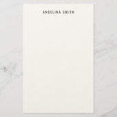 Modern Minimalist Plain Simple Black White 便箋 (正面)