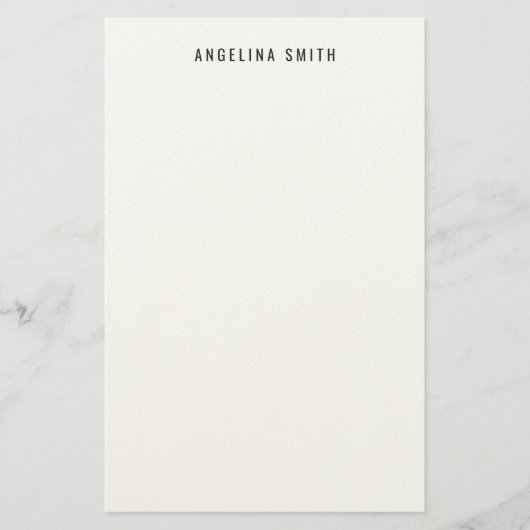 Modern Minimalist Plain Simple Black White 便箋 (正面)