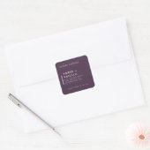 Modern Minimalist Plum Purple Candle Label Sticker スクエアシール (封筒)