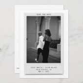 Modern Minimalist Polaroid Photo Save the Date セーブザデート (正面/裏面)
