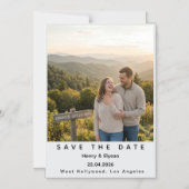 Modern Minimalist Polaroid Wedding Save the Date マグネット招待状 (正面)